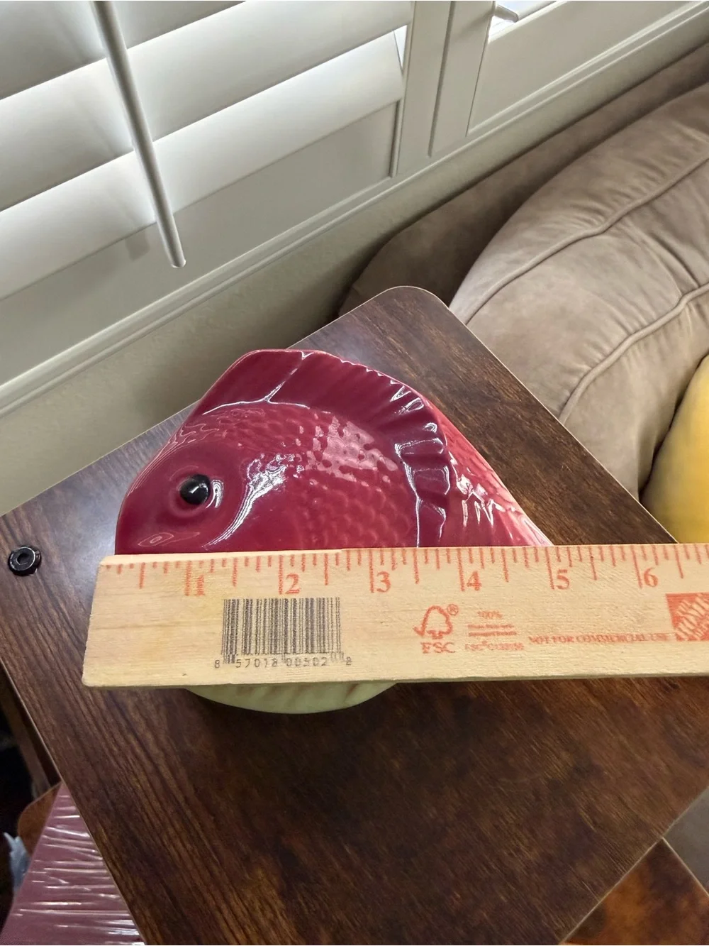 Ceramic Fish Décor - Pink and Cream Glazed Accent